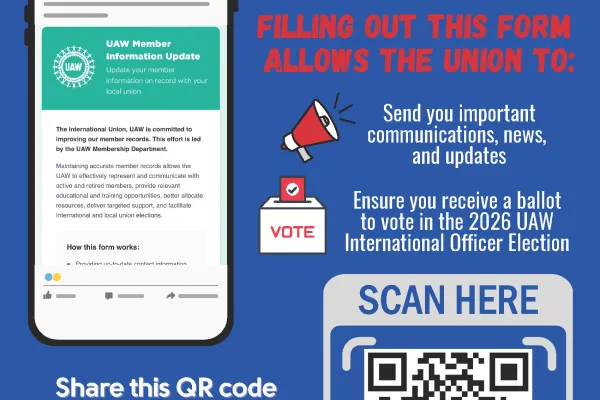 Update Your Contact Information with UAW Flyer