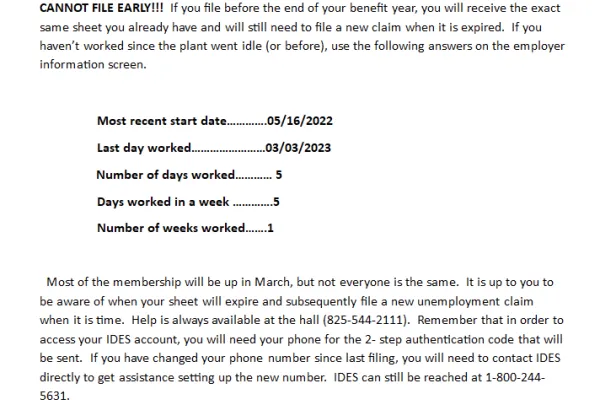 Unemployment Information from Financial Sec. Mike Moe