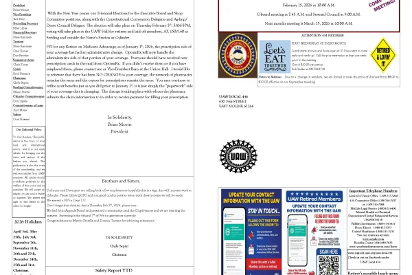 UAW Local 434 Newsletter Featured