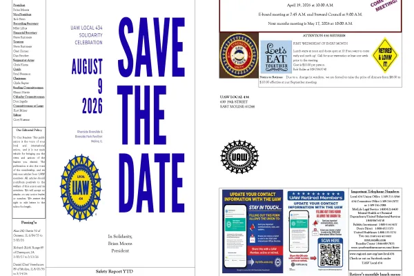 UAW Local 434 Newsletter Featured