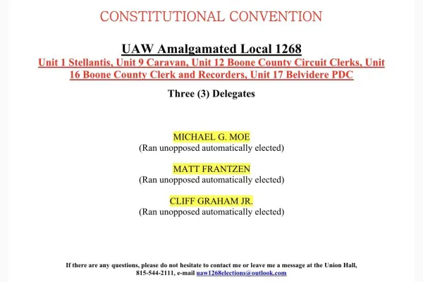 Constitutional Convention Nomination Results