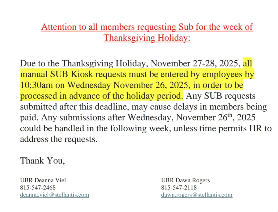 Thursday, 11.6.2025: Information from the Benefits Reps.