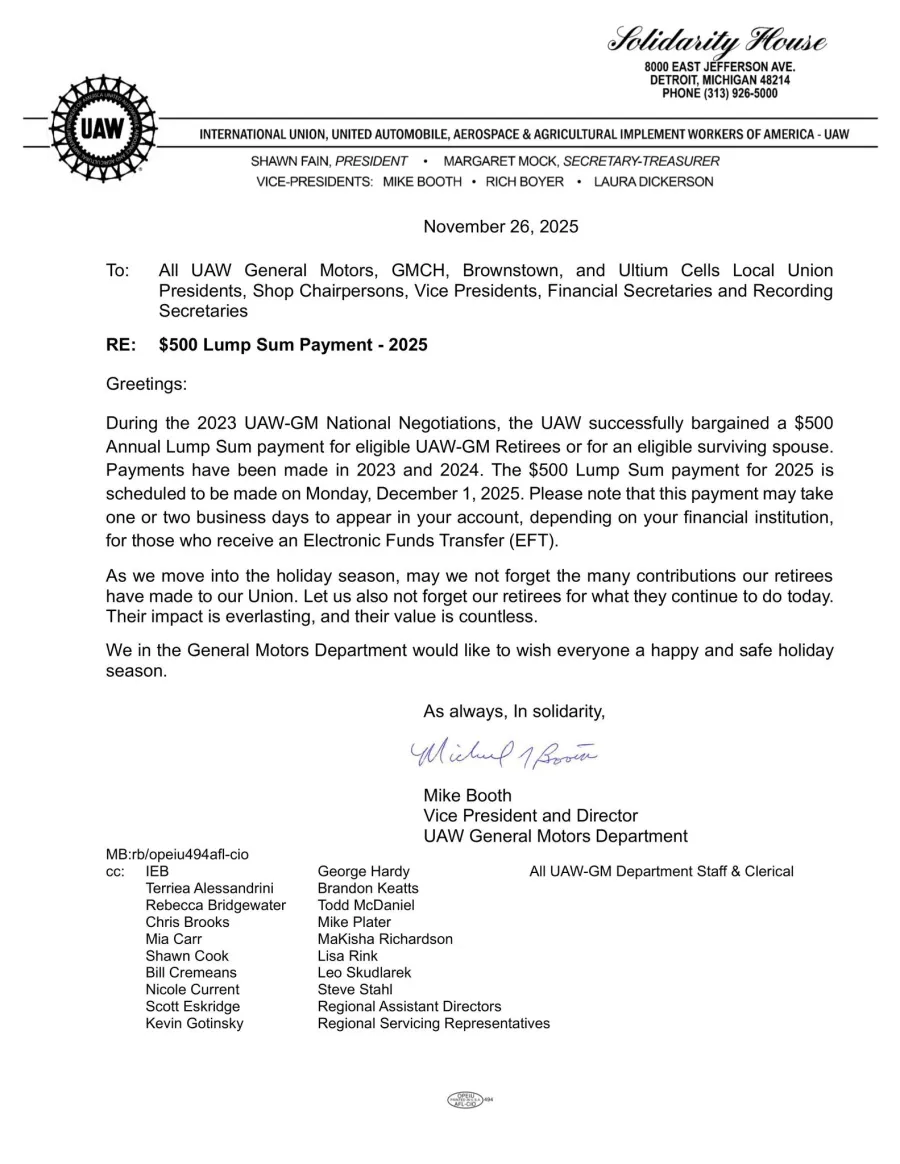 500 Dollar Bonus for retirees