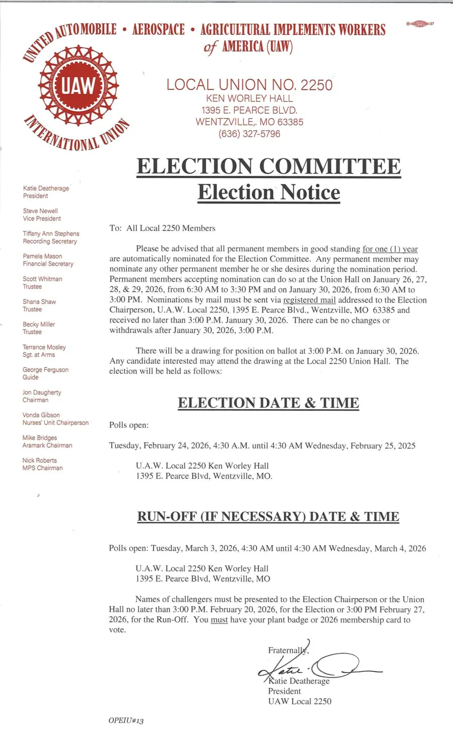 election committee election notice