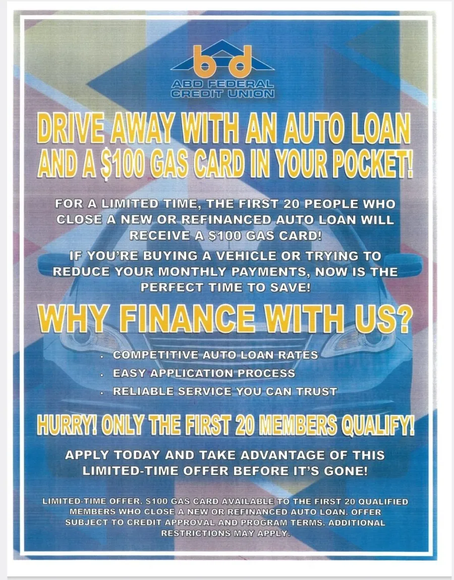 ABD Credit Union $100 Gift Card Promotion