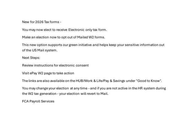 Opt into Electronic Only W2 on ePay