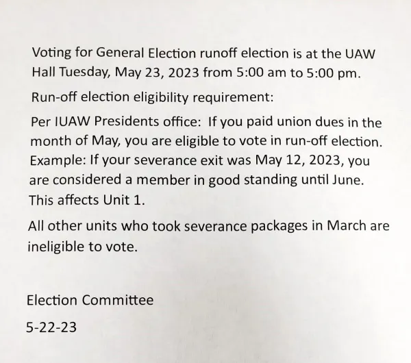 Run-off voter status